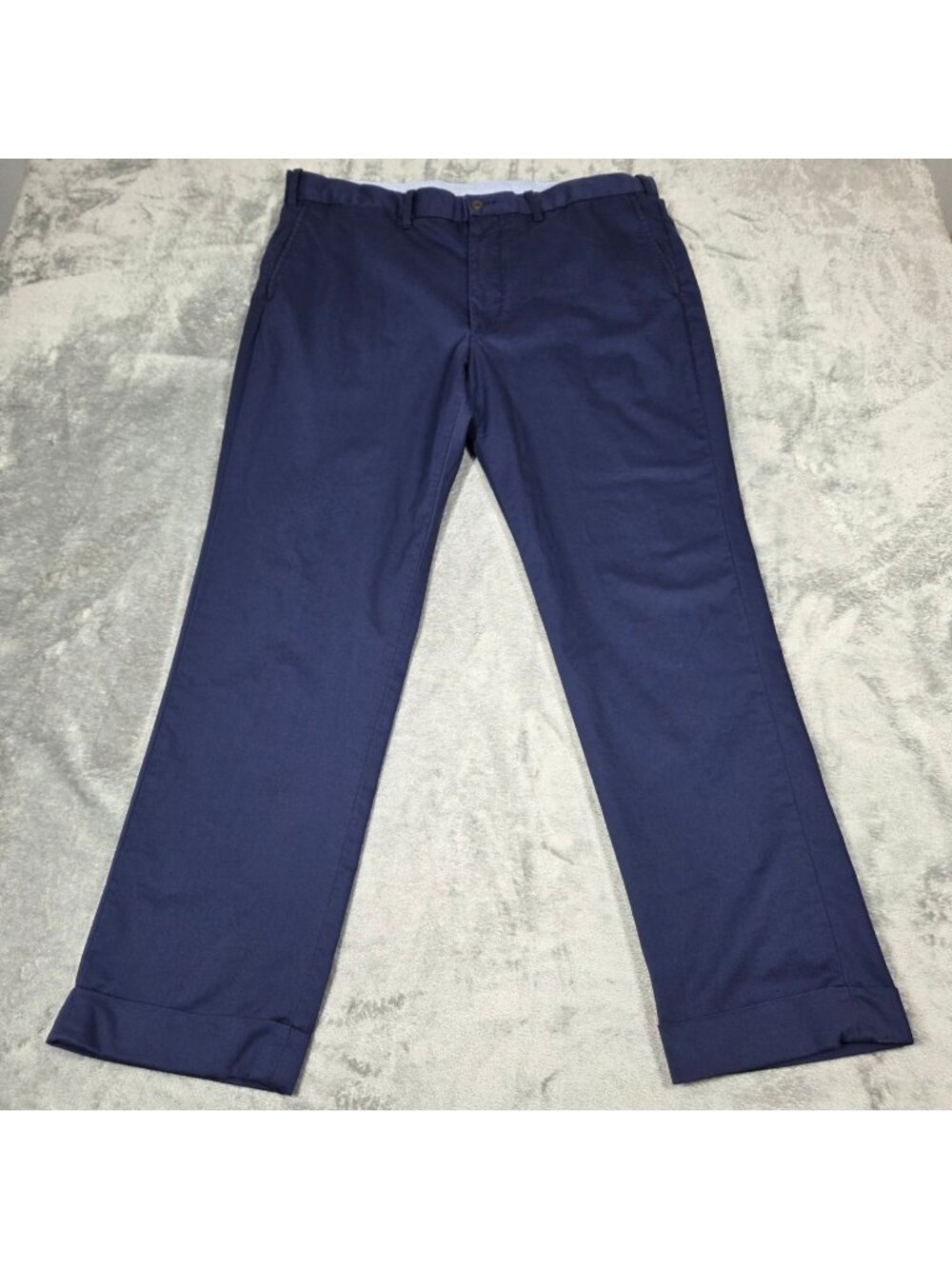 Polo Ralph Lauren Pants Mens 38X32 Navy Cuffed Straight Stretch Chinos Preppy